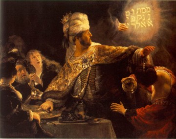 Rembrandt van Rijn Painting - La fiesta de Belsasar Rembrandt